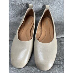 Born Beca Ballet Flats Shoes Womens 9.5 M Beige Leather Square Glove Tan Loafer